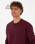 بلوز مردانه برند یو اس پولو Us polo Erkek Comfort Fit Bisiklet Yaka Şardonlu Bordo Basic Sweatshirt 50313757-VR177 - Image 7