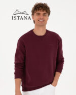 بلوز مردانه برند یو اس پولو Us polo Erkek Comfort Fit Bisiklet Yaka Şardonlu Bordo Basic Sweatshirt 50313757-VR177
