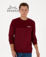 بلوز مردانه برند یو اس پولو Us polo Erkek Regular Fit Bisiklet Yaka Bordo Sweatshirt 50316380-VR014