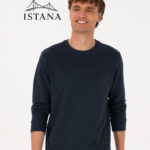 بلوز مردانه برند یو اس پولو Us polo Erkek Bisiklet Yaka Regular Fit Koyu Yeşil İnce Sweatshirt 50315455-VR059