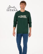 بلوز مردانه برند یو اس پولو Us polo Erkek Bisiklet Yaka Regular Fit Koyu Yeşil İnce Sweatshirt 50316315-VR079 - Image 4