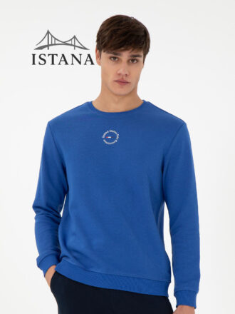 بلوز مردانه برند یو اس پولو Us polo Erkek Regular Fit Bisiklet Yaka Bordo İnce Basic Sweatshirt 50293436-VR045
