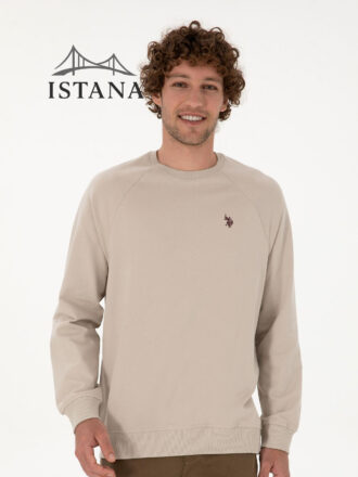 بلوز مردانه برند یو اس پولو Us polo Erkek Regular Fit Bisiklet Yaka Taş İnce Basic Sweatshirt 50313752-VR049
