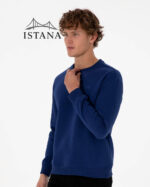 بلوز مردانه برند یو اس پولو Us polo Erkek Comfort Fit Bisiklet Yaka Şardonlu İndigo Basic Sweatshirt 50313757-VR028 - Image 4