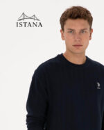 بلوز مردانه برند یو اس پولو Us polo Erkek Comfort Fit Bisiklet Yaka Lacivert Sweatshirt 50317050-VR033