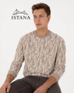 بلوز مردانه برند یو اس پولو Us polo Erkek Regular Fit Bisiklet Yaka Koyu Bej Sweatshirt 50309983-VR088