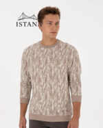 بلوز مردانه برند یو اس پولو Us polo Erkek Regular Fit Bisiklet Yaka Koyu Bej Sweatshirt 50309983-VR088 - Image 4