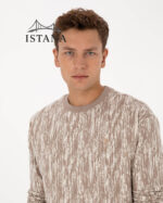 بلوز مردانه برند یو اس پولو Us polo Erkek Regular Fit Bisiklet Yaka Koyu Bej Sweatshirt 50309983-VR088 - Image 5