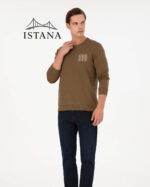 بلوز مردانه برند یو اس پولو Us polo Erkek Regular Fit Bisiklet Yaka Haki Sweatshirt 50290252-VR027 - Image 3