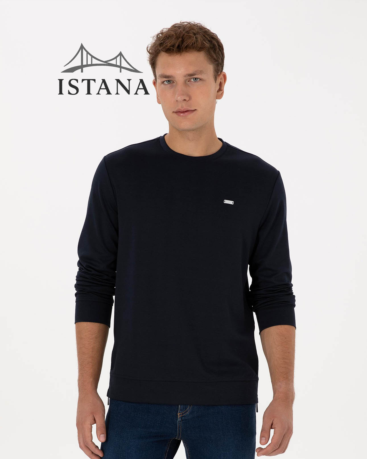 بلوز مردانه برند یو اس پولو بلوز مردانه برند یو اس پولو Us polo Erkek Regular Fit Bisiklet Yaka Lacivert Sweatshirt50315483-VR033 - Image 1