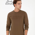 بلوز مردانه برند یو اس پولو Us polo Erkek Regular Fit Bisiklet Yaka Haki Basic Sweatshirt 50289058-VR027