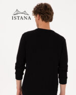 بلوز مردانه برند یو اس پولو Us polo Erkek Bisiklet Yaka Regular Fit Petek Dokulu Siyah Sweatshirt 50316304-VR046 - Image 2
