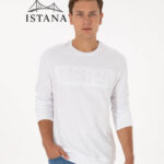 بلوز مردانه برند یو اس پولو Us polo Erkek Regular Fit Bisiklet Yaka Beyaz Basic Sweatshirt 50307793-VR013