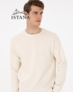 بلوز مردانه برند یو اس پولو Us polo Erkek Comfort Fit Bisiklet Yaka Krem Sweatshirt 50293438-VR071 - Image 4