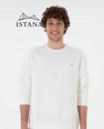 بلوز مردانه برند یو اس پولو Us polo Erkek Comfort Fit Bisiklet Yaka Ekru İnce Sweatshirt 50309858-VR019