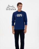 بلوز مردانه برند یو اس پولو Us polo Erkek Regular Fit Bisiklet Yaka İndigo İnce Sweatshirt 50315570-VR028 - Image 4