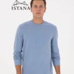 بلوز مردانه برند یو اس پولو Us polo Erkek Regular Fit Bisiklet Yaka Mavi İnce Sweatshirt 50324788-VR036