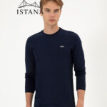 بلوز مردانه برند یو اس پولو Us polo Erkek Regular Fit Bisiklet Yaka Lacivert İnce Basic Sweatshirt 50313744-VR033