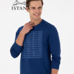 بلوز مردانه برند یو اس پولو Us polo Erkek Regular Fit Bisiklet Yaka İndigo Sweatshirt 50293461-VR028