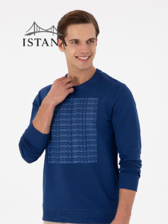 بلوز مردانه برند یو اس پولو Us polo Erkek Regular Fit Bisiklet Yaka İndigo Sweatshirt 50293461-VR028