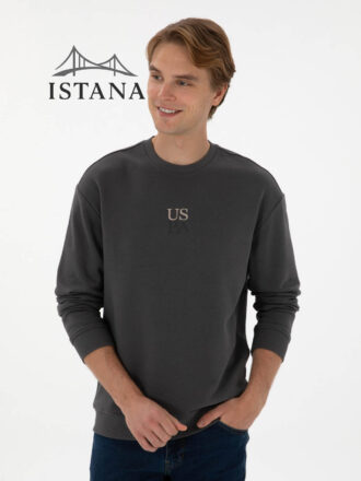 بلوز مردانه برند یو اس پولو Us polo Erkek Bisiklet Yaka Comfort Fit Antrasit Basic Sweatshirt 50313760-VR006