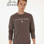 بلوز مردانه برند یو اس پولو Us polo Erkek Regular Fit Bisiklet Yaka Vizon İnce Basic Sweatshirt 50313743-VR052
