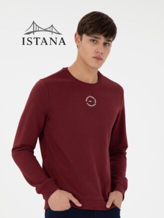 بلوز مردانه برند یو اس پولو Us polo Erkek Regular Fit Bisiklet Yaka Bordo Sweatshirt 50293436-VR014